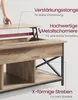 A close-up view of a coffee table with its top lifted, showcasing its internal storage and lifting mechanism. Produktbild-Vorschau