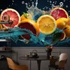 Muralo Vlies Fototapete ZITRUSFRÜCHTE Obst Wasser Natur 3D Produktbild-Vorschau 3