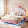 INONEFT Kinderbett 140x200cm, Prinzessinnenbett mit LED, Produktbild-Vorschau 1