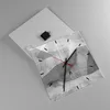 Wanduhr - Quadrat - Glasuhr - Beton Wand Grau - 40x40cm - Produktbild-Vorschau 2