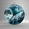 Wanduhr - Rund - Glasuhr - Wasser Stein Welle - 40x40cm - Produktbild-Vorschau 3