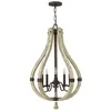 Żyrandol Middlefield rdzawe żelazo 5xE14x60W drewno Podgląd zdjęcia produktu 1