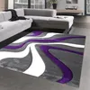Tapis élégant à l'aspect ondulé | en gris lilas& blanc Voir les images du produit 1