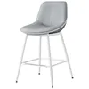 A gray and white bar stool with a white metal frame, set against a white background. Náhled obrázku produktu