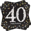 16 tovaglioli 40 Sparkling Celebrations argento e oro - 40° Anteprima dell’immagine prodotto 2