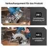 Close-up shots of a circular saw demonstrating its cutting angle and depth adjustment features. Produktbild-Vorschau