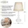 Tischlampe Weiß 38cm hoch Shabby Metall Creme Beige Produktbild-Vorschau 2