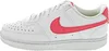 A side view of a white Nike Court Vision Lo NN sneaker with coral accents. Produktbild-Vorschau
