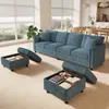 Merax Modulares Ecksofa, 4-Sitzer Sofa mit Stauraumhockern, Produktbild-Vorschau 4