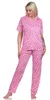 Damen Pyjama kurzarm Schlafanzug Pyjama-Set;  Pink L/40 Produktbild-Vorschau 3