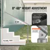 A handrail is installed next to a set of outdoor stairs, with close-up views of its adjustable features. Podgląd zdjęcia produktu