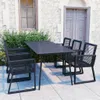 vidaXL 7-tlg. Garten-Essgruppe PVC Rattan Schwarz Produktbild-Vorschau 2