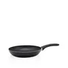 A black frying pan with a silver rim and a black handle is shown against a white background. Produktbild-Vorschau