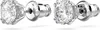 A pair of diamond stud earrings with silver settings, shown from the front and back. Anteprima dell’immagine prodotto