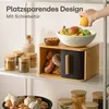 Praknu Brotkasten klein aus  Holz mit Schiebetür - Produktbild-Vorschau 4