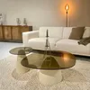 Couchtisch Mylon mit Rauchglasplatte 86cm - Beige Produktbild-Vorschau 7