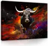 Leinwandbilder Stier Abstrakt Pop Art Tiere 100x70 cm groß Produktbild-Vorschau 1