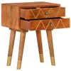 vidaXL Comodino 43×30×58 cm in legno massiccio di mango - Anteprima dell’immagine prodotto 3