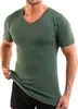 Herren kurzarm Shirt, V-Ausschnitt olive Produktbild-Vorschau