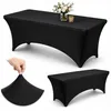Tischhusse schwarz Stretch 180x76 cm Banketttisch Catering Produktbild-Vorschau 1