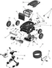 An exploded diagram of a pool cleaner, showing all its individual parts with corresponding numbers. Anteprima dell’immagine prodotto