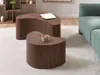 BELIANI Couchtisch Dunkelbraun MDF Holzoptik Asymmetrisch Produktbild-Vorschau 4