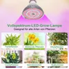 A collage showing a grow lamp and various plants it can be used for, with German text overlays. Produktbild-Vorschau
