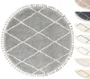 Rund Wohnzimmer Hochflor Teppich Ø155 cm Silber Produktbild-Vorschau 1