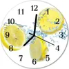 Glasuhr Wanduhr Küchenuhr Echt-Glas 30fi cm Zitronen gelb Produktbild-Vorschau 1