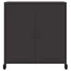 A black metal cabinet with two doors and wheels, shown against a white background. Anteprima dell’immagine prodotto