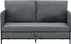 A dark gray sofa bed is shown from the front. Voir les images du produit