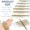 Titanium Coated HSS Twist Drill Bits - 6pcs 3-8mm Serrated Produktbild-Vorschau 2