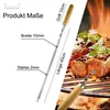 Premium 28er Set Edelstahl Grillspieße 55 cm – extra Produktbild-Vorschau 2