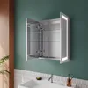 SONNI 60x70x13cm Edelstahl Flügeltür LED-Beleuchtung Produktbild-Vorschau 2