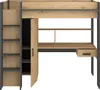 Lit surélevé avec bureau + armoire - 90 x 200 cm - Naturel Voir les images du produit 3