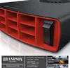 Close-up of a black and red car heater with text overlays and small lifestyle images. Produktbild-Vorschau