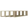A long, narrow, light brown wooden shelf unit with multiple compartments, presented against a white background. Náhled obrázku produktu