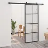vidaXL Drzwi przesuwne z aluminium i szkła ESG 76x205 cm Podgląd zdjęcia produktu 8