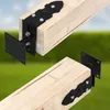 Two wooden beams are shown with black metal brackets attached. Produktbild-Vorschau