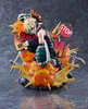A dynamic action shot of a Katsuki Bakugo figure from My Hero Academia, surrounded by explosions and debris. Produktbild-Vorschau