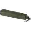 A green, rolled-up sleeping mat in a drawstring bag, presented against a white background. Produktbild-Vorschau