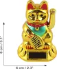 A golden lucky cat figurine with a solar panel on its base. Produktbild-Vorschau