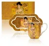 HOME ELEMENTS Porzellanbecher 360 ml mit Untersetzer, Klimt Produktbild-Vorschau 1