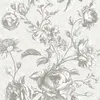 Tapete Rosen-Muster im Vintage Zeichen Stil – Grau, Creme Produktbild-Vorschau 11