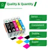 A set of printer ink cartridges displayed with marketing text highlighting quality and quantity. Produktbild-Vorschau