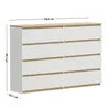 Kommode Weiß Eiche Torro 8 Schubladen matt 140x34x100 cm Produktbild-Vorschau 2