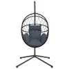 vidaXL Hängesessel Ei-Design mit Ständer Anthrazit Rattan Produktbild-Vorschau 4
