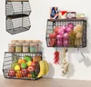 2er Set Obst- & Gemüsekörbe mit Holzdeckel | Stapelbar & Produktbild-Vorschau 1