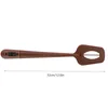 A brown kitchen utensil with a digital display and a measurement line below it. Podgląd zdjęcia produktu