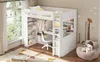 Lit superposé 90x200 cm avec bureau, étagères ouvertes, 1 Voir les images du produit 9